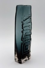 Whitefriars Indigo Totem Pole Glass Vase 1960s By Geoffrey Baxter Pattern 9671