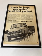 Framed Original Vintage 1968 Honda N600 Magazine Advert Man Cave Wall Art Retro