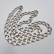 Vintage Unusual 925 Sterling Silver Chain Necklace, Signed Fine Jewelry