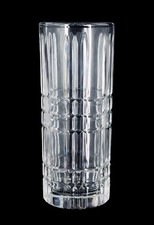 29cm Vintage Crystal Style Glass Vase – Tall Cylinder, Retro Chic Home Décor