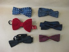 Job Lot Bundle 6 Vintage Bow Ties ~ House Of Fraser ~ Black / Navy / Red Velour