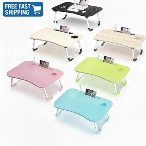 Folding laptop bed table cup - table,