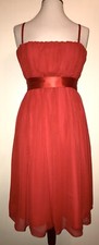 Baylis & Knight Red Mesh Knee Length Strappy Boned Corset Dress Size 14