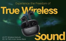 LG FIT XD-18 Series Black Wireless Bluetooth 5.3 Earbuds HiFi Technology, only4g