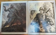 WW2 German Otto Engelhardt-Kyffhauser Motorcycle and German solders print canvas