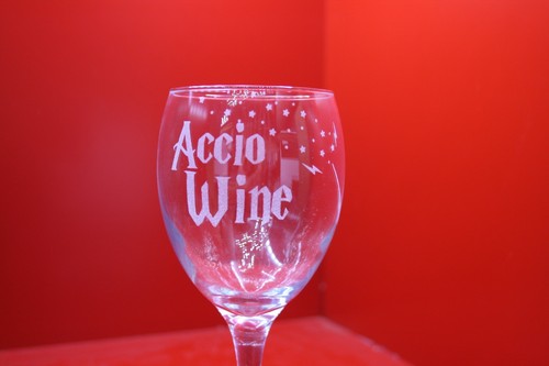 Laser engraved wine glass - wine,