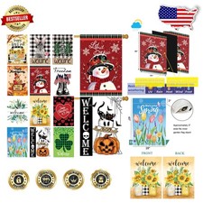 12pc Double Sided Garden Flags