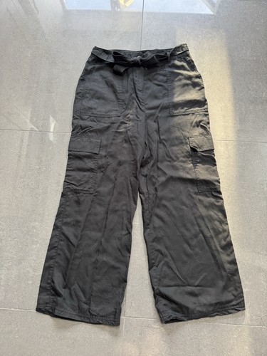 Ladies black cargo trousers - ladies,