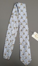 Vivienne Westwood Orb Print Tie Silver Blue Mens Womens Unisex Silk