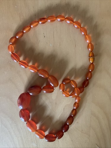 Vintage amber necklace - amber,