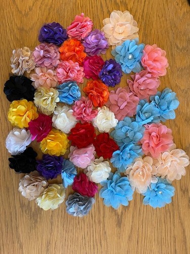 Joblot chiffon flowers - chiffon,