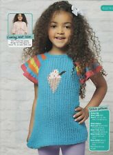 RICO DESIGNS CREATIVE COTTON ARAN BABY/GIRLS ICE CREAM TUNIC KNITTING PATTERN