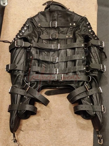 Leather bondage straight - leather,