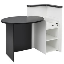 Computer Workstation Reception Desk 120 x 70 x 100 CM-Black