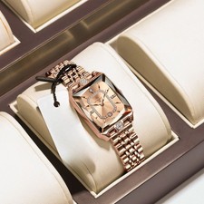 Womens Watch Stainless Steel Strap Quartz Watches Ladies Date Wristwatch P785 UK