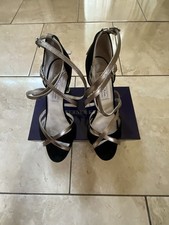 Werner Kern Eva Black & Antique Gold Leather Dance Shoes - Size 6.5UK