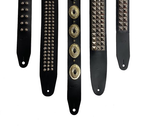 Studded pyramid leather guitar - leather,