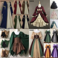 Medieval Renaissance Cosplay Costume Gothic Womens Vintage Princess Lolita Dress