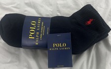 Polo Ralph Lauren Classic Sport Low Cut Socks Mens Size 6-13 Black (6-Pack) NEW