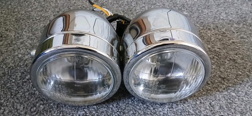 Chrome twin round motorcycle - chrome,