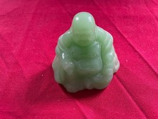 Small Green Faux Jade Figurine of a Laughing Buddha