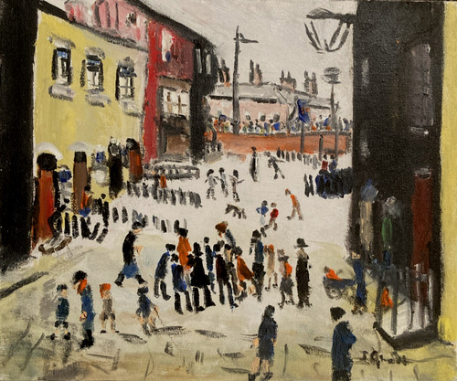 The procession signed oil on - procession",