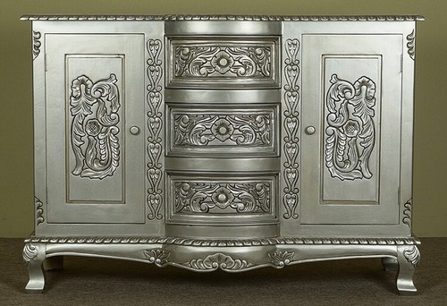 Silver sideboard 3ft11 - sideboard,