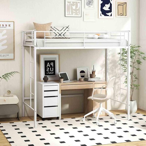 Space saving metal loft bed - space-saving,