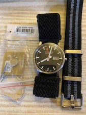 Mondaine EVO - Luminous Glow in Dark - Black Dial - Big Date  +  spare battery