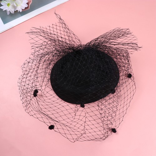Women woolen black hat topper - women,