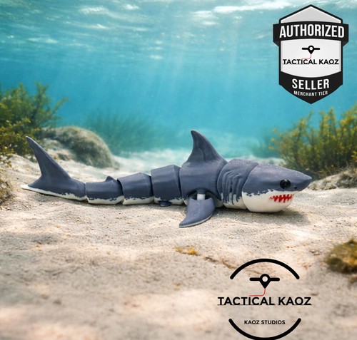 Articulated great white - white, shark