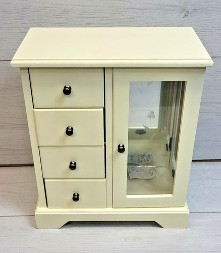 Cream wooden jewellery box - jewellery,