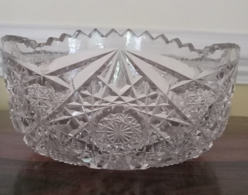 Large antique cut glass fruit - large,