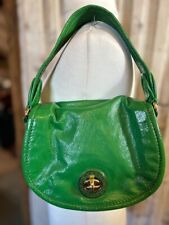 Amazing Designer MARC JACOBS green patent leather saddle style shoulder bag