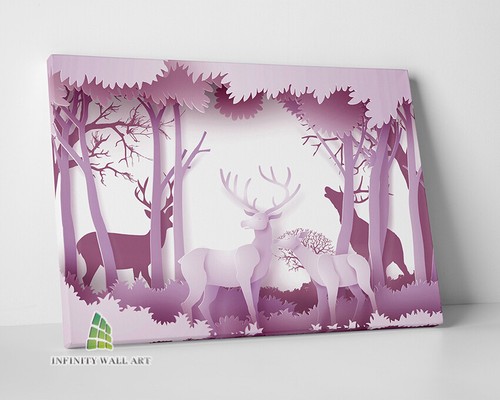 Pink deer forest - pink, in