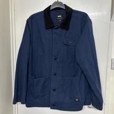 Vans Blue Drill Chore Coat Jacket XL Mens Black Collar Details Pockets