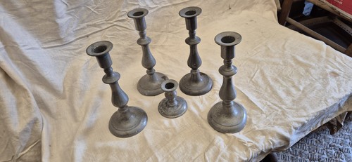 Vintage pewter candlesticks - candlesticks, 4