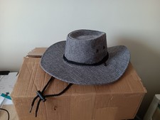 Unisex Cowboy Hat  Grey with Black Rope detail  New  for fancy dress