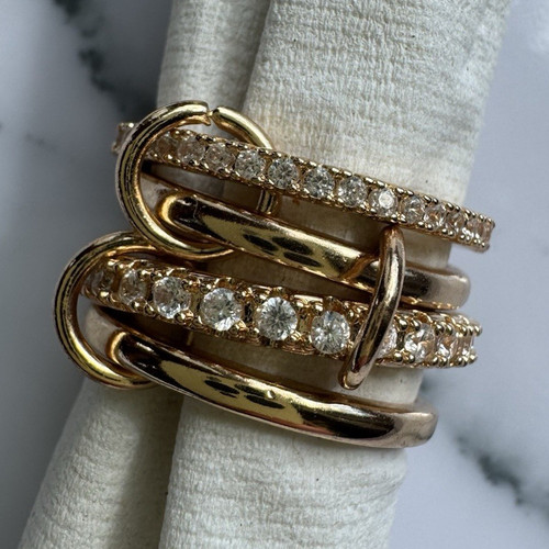 Gold tone stackable multi band - gold,