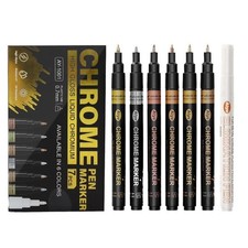 Plutok Liquid Chrome Pen Range - Metallic Silver Gold Mirror Effect Pump Marker