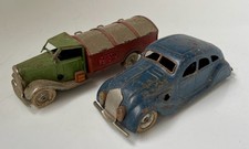 Triang Minic Toys Clockwork Streamlined Chrysler Airflow Saloon & Refuse Truck