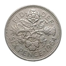 1964 Great Britain 6d Coin –