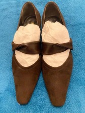 LADIES Russell & Bromley BROWN  SUEDE RIPPLE TWIST STRAP PUMP SIZE 41  SHOES.