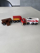 Brio Train With Carriage And Brio Lorry With Horse Trailer