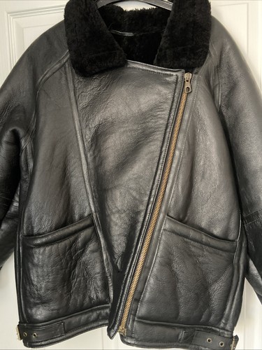 Vintage black leather unisex - black,