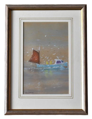 Gordon couch original pastel - original,