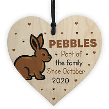Personalised Rabbit Sign For Home Wood Heart Hutch Sign Rabbit Gift Family Gift