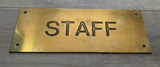 Vintage Brass STAFF Door Sign