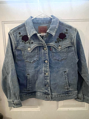 Levi blue embroidered floral - blue,