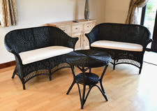 2 black wicker Lloyd loom
